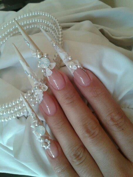 Wedding Stiletto Nails